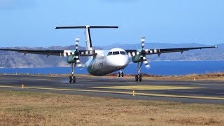 Widerøe Dash8300 at Stord Airport March 2015 [upl. by Suhsoj]