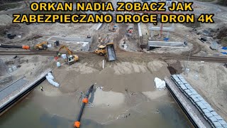 Przekop Mierzei Wiślanej  2912022  Orkan Nadia  zobacz jak zabezpieczano drogę  dron 4k [upl. by Mintz407]