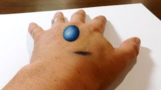 Painting a Levitating Ball on my Hand  Anamorphic Trick Art [upl. by Sajet692]