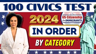 NEW 100 Civics Citizenship Test By Category US Citizenship Interview 2024 Questions and Answers [upl. by Sesmar156]