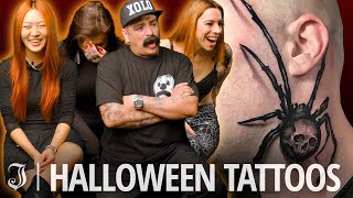 Thats A Friday The Thirteenth Sleeve On Steroids  Halloween Tattoos  Tattoo Artists React [upl. by Ahsii]