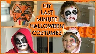 4 DIY LAST MINUTE HALLOWEEN FACE PAINT FOR KIDS  EMILY NORRIS AD [upl. by Karlotta]