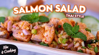 Thai Salmon Sashimi Salad  ลาบแซลมอน [upl. by Etna]