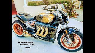 2020 Triumph Rocket 3R custom startup and walk around with Werkes Exhaust [upl. by Nitsirt202]