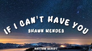 Shawn Mendes  If I Cant Have You Lyrics  Rhythm Script [upl. by Lyrem]