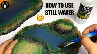 HOW To Use The STILL Water Texture and BASIC Terrain Painting  Vallejo Colors  2021 [upl. by Attenal555]