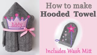 Embroidery Applique Hooded Towel ITH [upl. by Schatz]