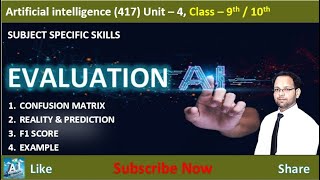 EVALUATION Unit4 Artificial Intelligence CBSE 417 Class 10th  9th  Confusion Matrix  ai [upl. by Aisatal632]