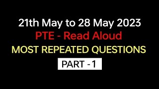 PTE  Speaking Read Aloud Part1 May 2023 Exam Prediction  read aloud pte 2023 BEATthePTE max [upl. by Niwred917]