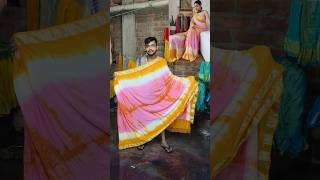 Only ₹550 saree tie dye handmade linensilk sareewithprice handmade craft malyalam [upl. by Davina]