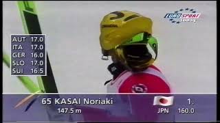 Noriaki Kasai  1475m  Planica 22031998  HILL RECORD  HQ [upl. by Enelyaj]