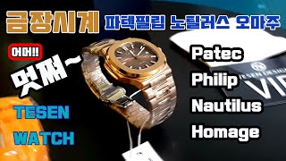 파텍필립 노틸러스 오마주 Patek Philippe Nautilus homage Automatic Watch TESEN [upl. by Young]