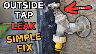 How to stop outside tap leaking Outside tap leak quick fix Repair leaky garden tap [upl. by Middlesworth]