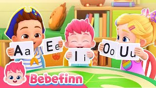 📚 Short Vowel Song  EP90  Learn A E I O U Alphabets with Bebefinn  Best Kids Songs [upl. by Va]