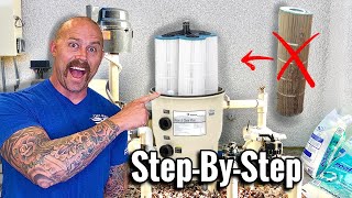 How To Clean a Pentair Pool Cartridge Filter  Step by Step [upl. by Namlas]