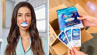 5D Gel Teeth Whitening Strips Review Professional Teeth Whitening Stripsteeth bleachingshorts [upl. by Fates]