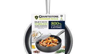 GRANITESTONE° ARMOR MAX Nonstick Fry Pan Review No oil egg test [upl. by Edals533]