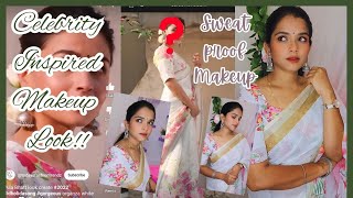 Celebrity Inspired Makeup Simple amp Summer Sweat Proof Makeup Look What Saji BoughtOffice Kurtis [upl. by Avalsorim170]