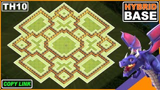 NEW TH10 TrophyHybrid Base 2024  Clash of Clans [upl. by Esertal]