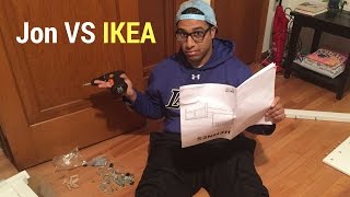 Hemnes Bed Assembly Jon vs IKEA [upl. by Ahsoet]