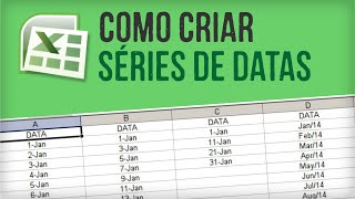 EXCEL Como criar séries de datas [upl. by Gold]