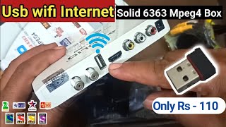 How to Connect Usb Wifi Internet with Solid 6363 New Mpeg4 Set top Box  DD Free Dish [upl. by Landahl257]