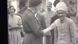 HEH Mir Osman Ali Khan Bahadur Asaf Jah VII in Delhi being received at Palam Airport by Col Chatt [upl. by Elison]