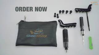 Mini Plug Puncture Repair Kit  GrandPitstop  How to repair puncture in less than a minute [upl. by Birdella]