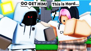 I Taught My LITTLE SISTER How To Play Bedwars Roblox Bedwars [upl. by Elephus]