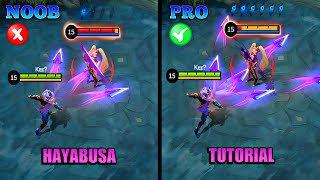 HAYABUSA TUTORIAL 2023  MASTER HAYABUSA IN JUST 15 MINUTES  BUILD COMBO AND MORE  MLBB [upl. by Hickie745]