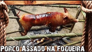 Leitão Assado na Brasa  Fogueira de Caçador Fogo de Chão [upl. by Imnubulo]