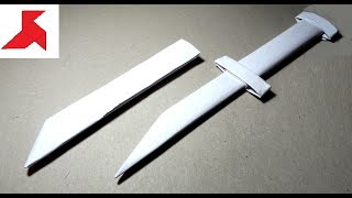 DIY  How to make DAGGER with a scabbard from A4 paper [upl. by Gregson828]