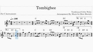 Tombigbee  Celtic Waltz  Play Along for C Instruments [upl. by Liponis]