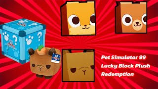 Redeeming ANOTHER Pet Simulator 99 lucky block plush [upl. by Atalee]