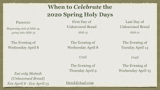 2020 Passover and Unleavened Bread Dates [upl. by Eitteb189]