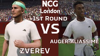 TIEBREAK  Alexander Zverev vs Felix AugerAliassime  NCG London 1st Round [upl. by Akahs]