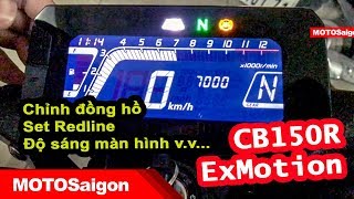 Đồng hồ Honda CB150R Exmotion hướng dẫn sử dụng cài đặt [upl. by Ronoc80]