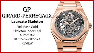 ▶ Girard Perregaux Laureato Skeleton Pink Rose Gold 810155200252A  REVIEW [upl. by Dirgni]