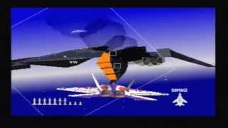 Air Combat PS1 Walkthrough  Mission 17 Enemy Air Fortress Battle  Ending [upl. by Ueihtam]