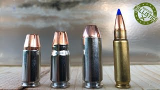 9mm vs 357 Sig vs 10mm vs 57x28mm vs Ballistic Gel [upl. by Rokach]