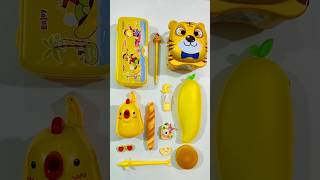 Yellow Stationery Items Pencil Case Sharpener Pen Pencil Piggy Bank backtoschool stationery [upl. by Raybourne]