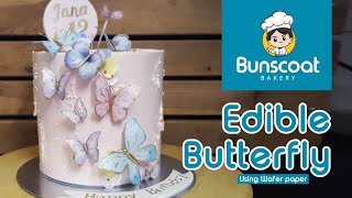 Making Edible Butterfly with Wafer Paper  Realistic Butterfly [upl. by Scarlet]