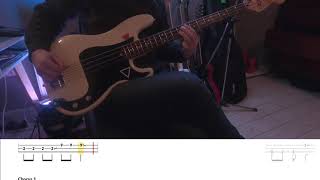 Ghost  Rats  Bass Cover with tab [upl. by Llenyar]