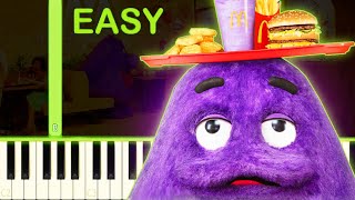 GRIMACE SHAKE SONG  EASY Piano Tutorial [upl. by Noxaj]