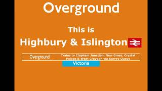 London Overground Announcements Emma Hignett from Stratford to Gospel Oak [upl. by Gregoor669]