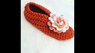 How to crochet slippers easy crochet for beginners too [upl. by Vary]