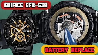 Casio Edifice EFR539 Watch Battery Replacement  SolimBD [upl. by Wardlaw]