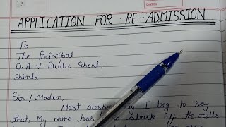 How to write Application for Readmission in SchoolApplication for ReadmissionSchool Readmission [upl. by Ettenahc]