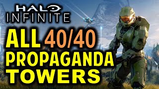 All 40 Propaganda Towers Locations  Halo Infinite Collectibles Guide [upl. by Aymahs364]