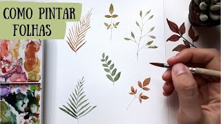 Como PINTAR FOLHAS em AQUARELA PASSO A PASSO – Aquarela Botânica Tutorial  Desenho bem fácil [upl. by Adneram]